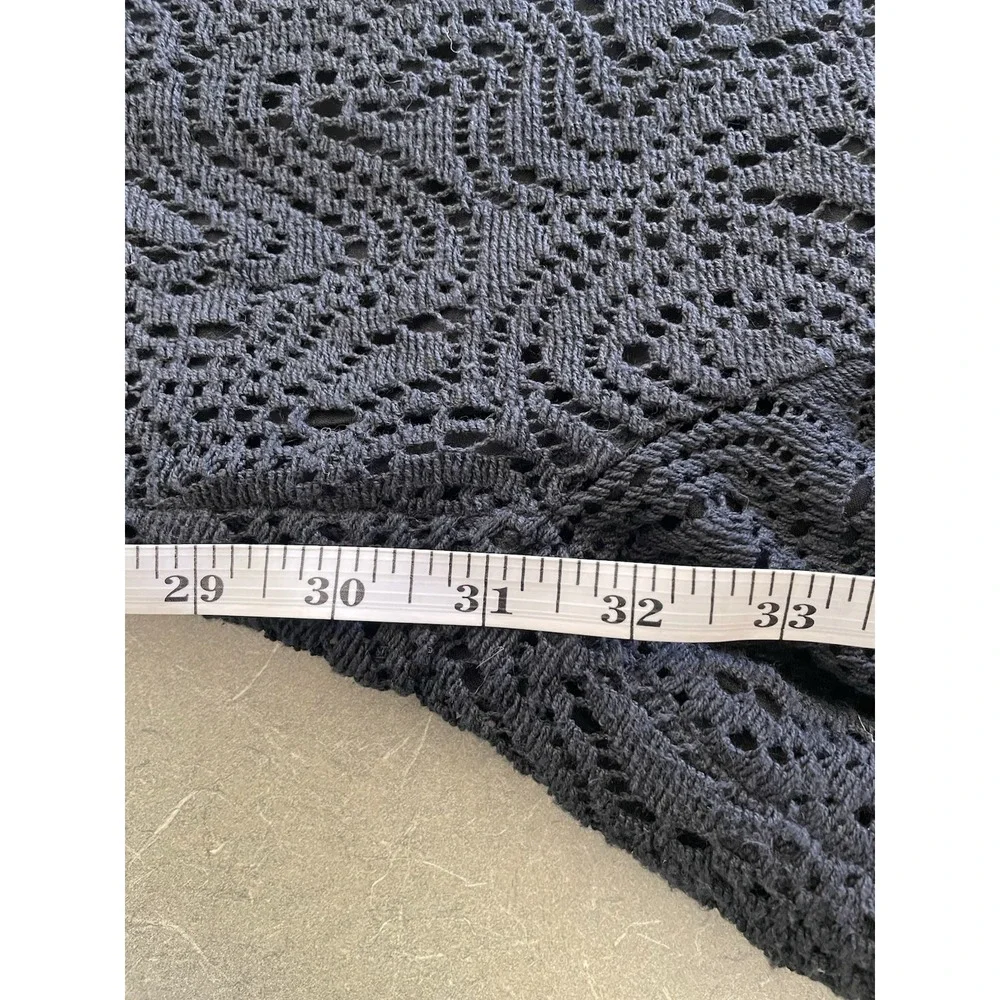 Trina Turk Black Crochet Lace Overlay Wide Leg Pant Beach Fairy Grunge Boho 2 - Picture 5 of 9